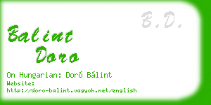 balint doro business card